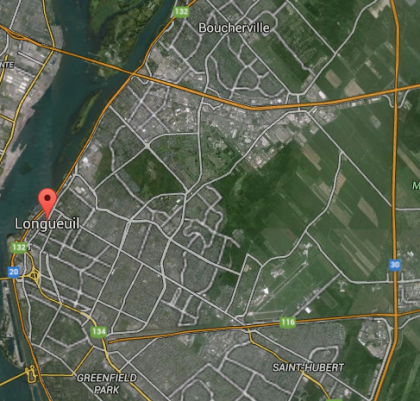 Image: Google Earth - L'agglomération de Longueuil