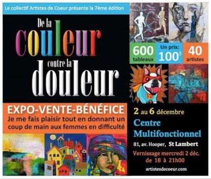 Exposition Artistes de Cœur à la salle multifonctionnelle de St-Lambert