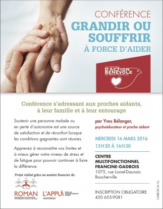 Conférence s’adressant aux proches aidants : Grandir ou souffrir à force d’aider item-thumbnail